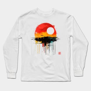 Abstract landscape multicolor scene Long Sleeve T-Shirt